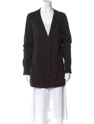 Pre-owned Burberry Cashmere V-neck Sweater In Black