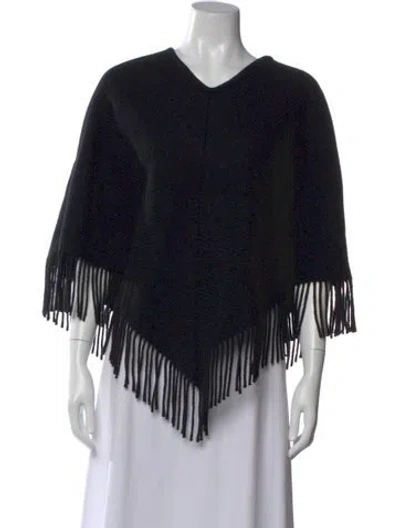 Pre-owned Burberry Cashmere V-neck Sweater In Black
