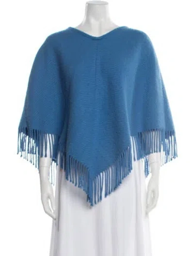 Pre-owned Burberry Cashmere V-neck Sweater In Blue