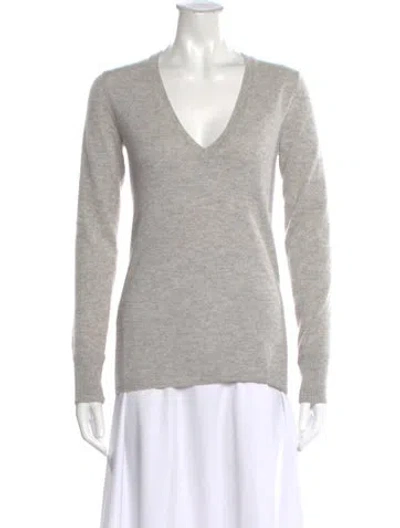 Pre-owned Burberry Cashmere V-neck Sweater In Gray