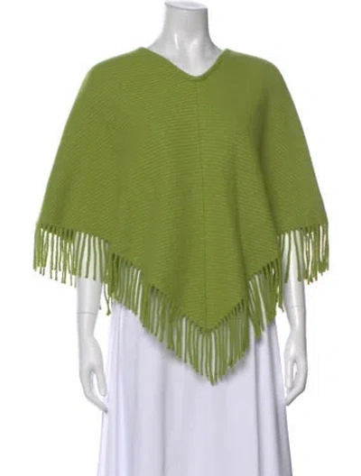 Pre-owned Burberry Cashmere V-neck Sweater In Green