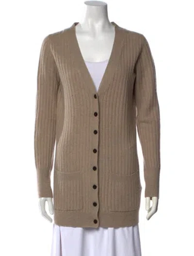 Pre-owned Burberry Cashmere V-neck Sweater In Neutral