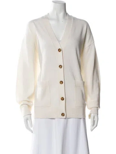 Pre-owned Burberry Cashmere V-neck Sweater W/ Tags In Neutral