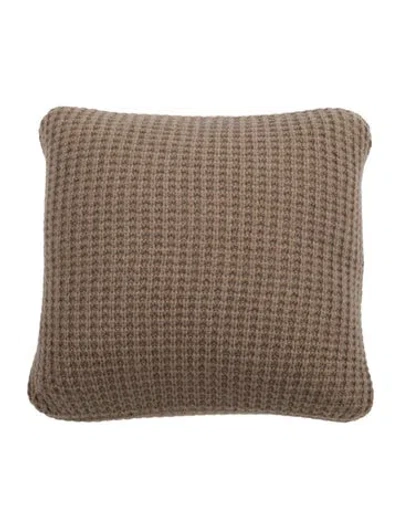 Pre-owned Burberry Cashmere Waffle Cushion W/ Tags In Neutral