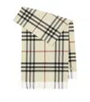 Burberry Giant Check Washed Cashmere Scarf In Beige