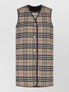 Burberry Plaid Sleeveless Button-front Vest In Multi