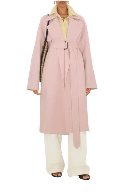 Burberry Cashmere Wrap Coat In Pink
