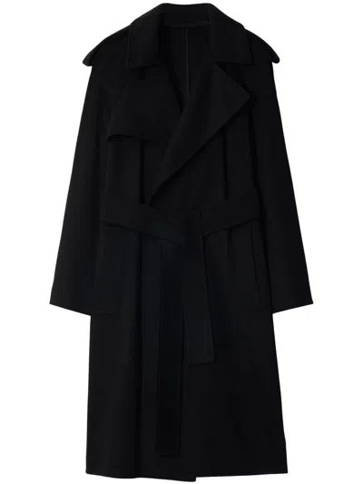 Burberry Cashmere Wrap Coat In Black