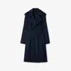 Burberry Notched-lapel Cashmere Coat In Navy