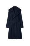 Burberry Notched-lapel Cashmere Coat In Navy