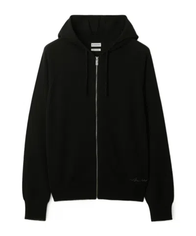 Burberry Cashmere Zip-fastening Hoodie In Black