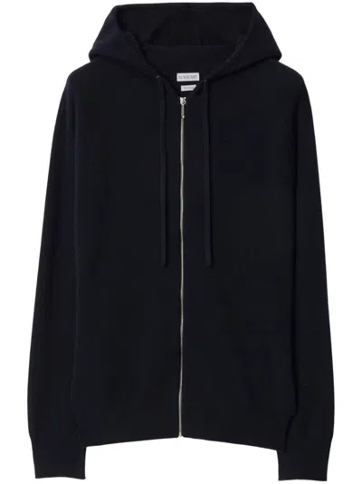 Burberry Cashmere Zip-up Hoodie In Blue