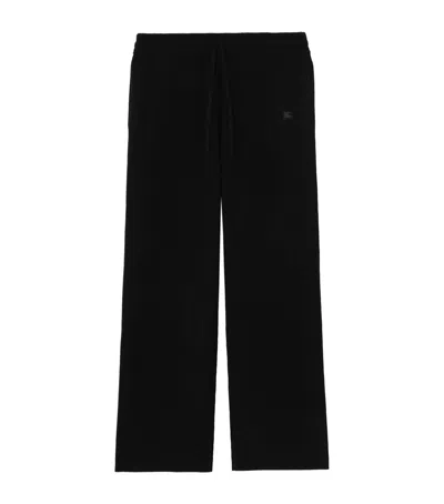 Burberry Cashmere-blend Ekd Track Pants In Black