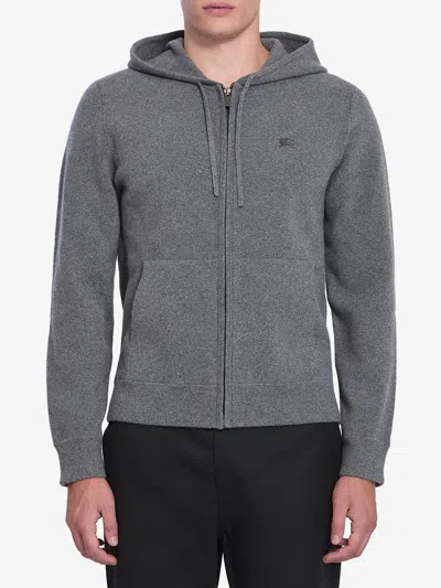 Burberry Cashmereblend Hoodie Sweatshirt In Gray