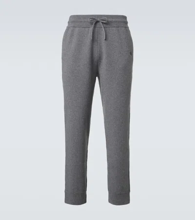 Burberry Cashmere-blend Straight Sweatpants In Blue