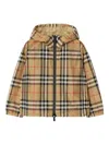 Burberry Check Hooded Jacket In Brown