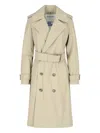 Burberry Classic Double-breasted Trench Coat With Adjustable Waist Belt In Neutral