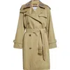 Burberry Castleford Check Collar Shower Resistant Cotton Gabardine Short Trench Coat