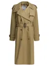 Burberry "castleford" Cotton Trench Coat In Green