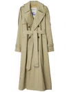 Burberry Long Gabardine Castleford Trench Coat In Neutral