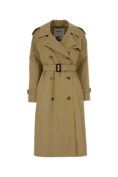 Burberry Cotton Trench Coat In Brown