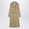Burberry Castleford Check Collar Water Resistant Gabardine Trench Coat