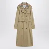 Burberry Castleford Check Collar Water Resistant Gabardine Trench Coat