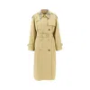 Burberry 'castleford' Gabardine Midi Trench Coat In Neutral
