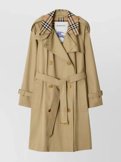 BURBERRY CASTLEFORD MEDIUM TRENCH COAT CHECK COLLAR