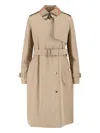 Burberry Stylish Jacket With Belted Waist And Epaulettes In Brown