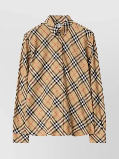 BURBERRY COTTON RELAXED-FIT CHECKED FLANNEL SHIRT