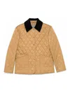 Burberry Corduroy-collar Diamond-quilted Jacket In Brown