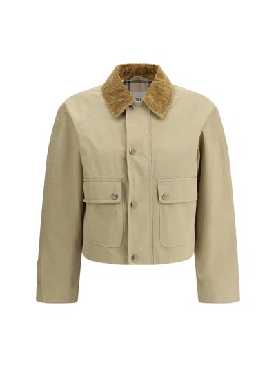 Burberry Beige Cropped Cotton Jacket In Brown