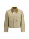 Burberry Beige Cropped Cotton Jacket In Beige