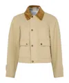 Burberry Beige Cropped Cotton Jacket In Beige