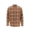 Burberry Checked Long-sleeved Shirt In Brown
