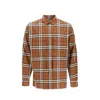 Burberry Checked Long-sleeved Shirt In Brown