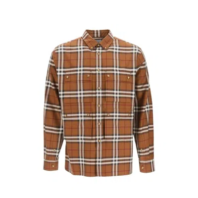 Burberry Checked Long-sleeved Shirt In Multi
