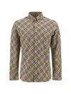 Burberry Vintage Check Long-sleeved Shirt In Sand Ip Check
