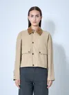Burberry Beige Cropped Cotton Jacket In Beige