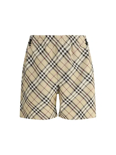 Burberry Casual Shorts In Alabaster Ip Check