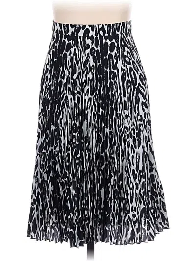 Burberry Monochrome Leopard Print Fluid Pleated Skirt In Black Ip Pattern
