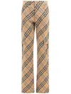 Burberry Straight Leg Checked Cargo Pants In Brown