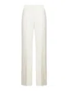 Burberry Women's Lar Beige Linen Pants With Runned Waist In White