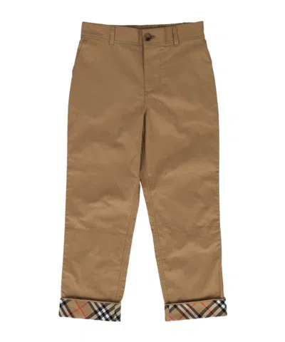 Burberry Kids' Casual Trousers With Belt Loops In Nude