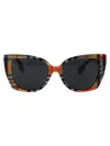 Burberry Womens Grey Be4393 Meryl Cat-eye Checked Acetate Sunglasses In Brown