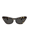 Burberry Beveled Acetate & Plastic Cat-eye Sunglasses In Dark Havana