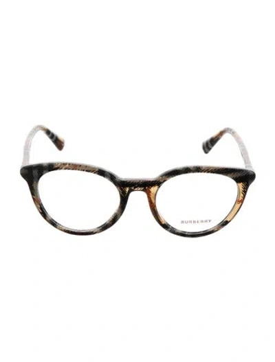 Pre-owned Burberry Cat-eye Eyeglasses In Brown