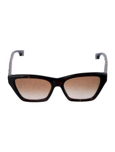 Pre-owned Burberry Cat-eye Gradient Sunglasses In Black/brown