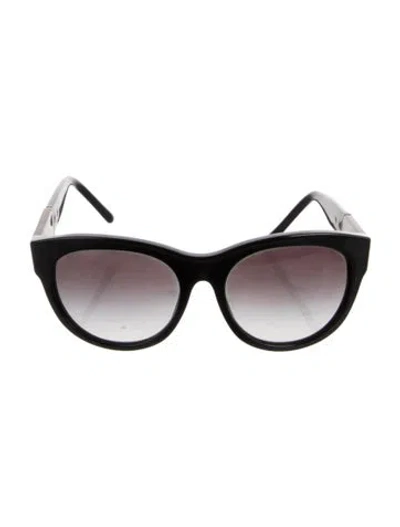 Pre-owned Burberry Cat-eye Gradient Sunglasses In Black/clear